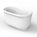 Modern Small, Oval Freestanding Bath, Recessed Base