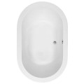 Oval Tub with Center Side Drain & Modern, Wide Flat Rim