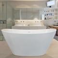 Modern Double Slipper Tub With Center Side Drain, Glossy Finish