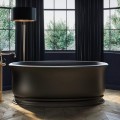 Classic Oval Freestanding Tub with a Rolled Rim, Shown in Black