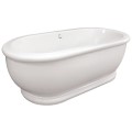 Oval Freestanding Bath with Wide Rolled Rim, Pedestal Base