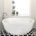 Small Oval Freestanding Tub, Wide Rim, Curving Sides