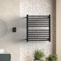 Square Style Brushed Towel Warmer with 12 Cross Bars in Matte Black