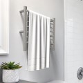 Straight Round Style Towel Warmer with 10 Bars, Hardwired, Matte Black