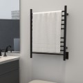 Straight Round Style Towel Warmer with 10 Bars, Hardwired, Matte Black