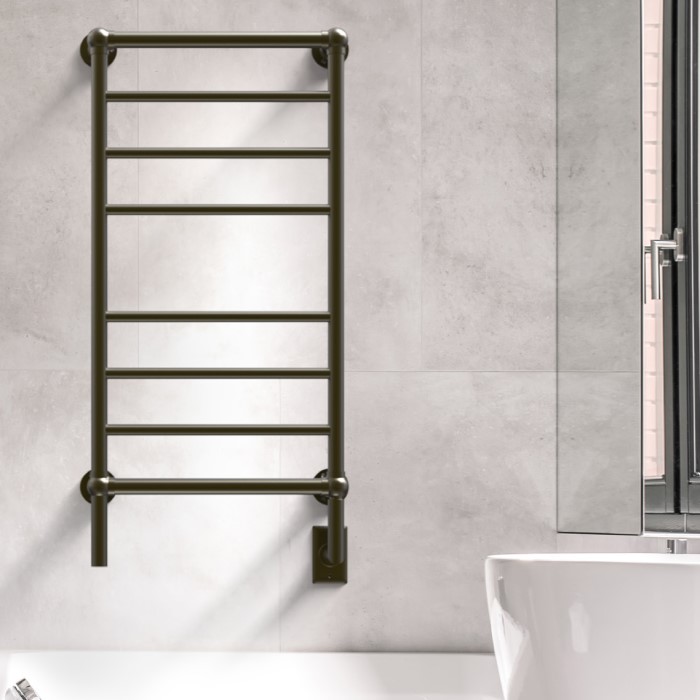 Traditional 2040 Vintage Style Towel Warmer with 8 Cross Bars, Brushed Bronze