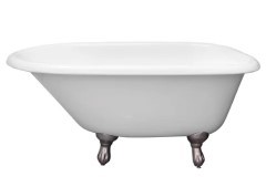 Small Rolled Top Bath with Nickel Claw Feet