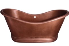 Oval Double Slipper Copper Tub