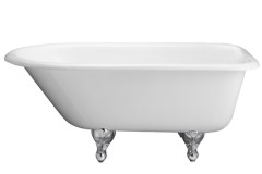 Cast-iron bath with chrome claw feet