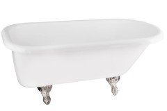 Cast-iron bath with chrome claw feet