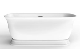 Oval Bath with Thin Rim, Curving Sides, Pedestal Base