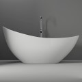 Modern Freestanding Slipper Tub with Raised Backrest and Curving Sides
