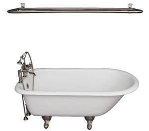 Deck Faucet with Hand Shower, Supplies, Shower Rod, Clawfoot Tub