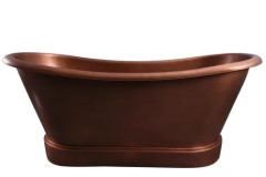 Copper Oval Double Slipper Copper Tub