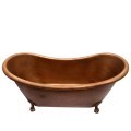 Slipper Copper Clawfoot Tub with Hammered Finish
