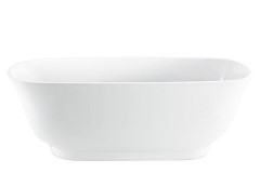 Oval Freestanding Tub, Center Drain, Curving Sides, Pedestal Style Base