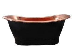 Oval Double Slipper, Black Exterior, Shiny Copper Interior