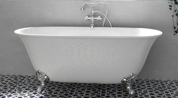 Cicely White Clawfoot Bathtub, Imperial Claw Feet