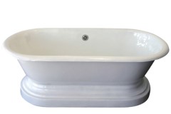 Double Roll Top Tub with Pedestal Base