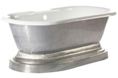 Pedestal Tub with Polished Iron Exterior