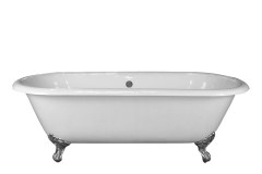 Double Roll Top Tub with Satin Nickel Feet