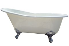 White Slipper Bath with Raised Backrest