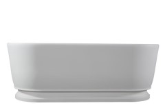 Oval Freestanding Tub with Modern Pedestal Base, Linear Overflow