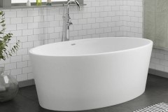 Oval Tub with Flat Rim, Slotted Overflow