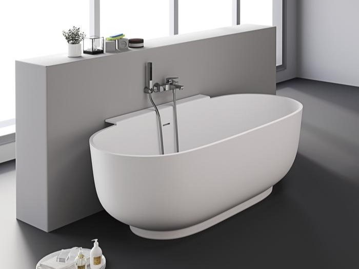 Barclay RTOVN64-OF-WH Howe 65 Resin Freestanding Tub