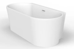 Oval Freestanding Tub, Angled Sides, Flat Rim, Faucet Deck