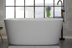 Oval Tub with Straight Sides, Slotted Overflow