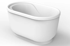 Modern Small, Oval Freestanding Bath, Recessed Base