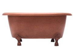 Small, Double Roll Top Copper Tub with Ball and Claw Feet