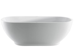 Oval Freestanding Tub, Center Drain, Pedestal Base