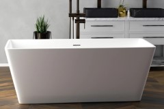 Rectangle Tub with Slanted Sides, Slotted Overflow