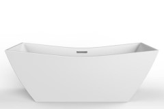 Modern Recangle Bathtub with Curved Sides, Raised Backrests