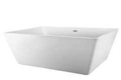 Wide Rectangle Freestanding Bath with Center - Side Drain