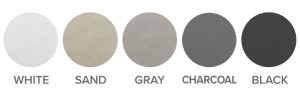White, Sand, Gray, Charcoal & Black