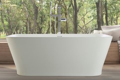 Rectangle Bath with Integral Base, Angled Sides, Slotted Overflow