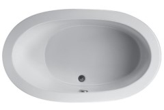 Oval, Center Drain Tub with Modern Design