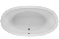 Oval Bath, Center Side Drain, Modern Flat Rim