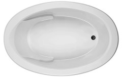 Oval Bath, End Drain, Curving Armrests