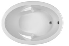 Oval End Drain Whirlpool Bath with Armrests