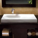 Rectangle Semi-Recessed Sink, Oval Bowl, Wider Edge on One Side