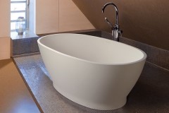 Oval, Vessel Style Bath, Pedestal, Solid Surface