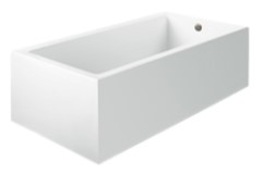 Rectangle Freestanding Tub, End Drain, Straight Sides