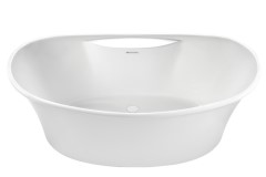 Oval Freestanding Tub with Curving Sides, Faucet Deck