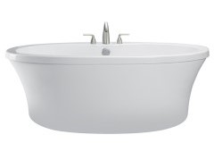 Freestanding Oval Bath with Center Drain & Tap Deck