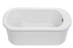 Oval Freestanding Bath with End Drain & Wide Tap Deck