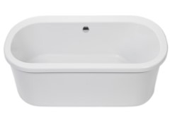 Oval Freestanding Bath with End Drain & Wide Tap Deck